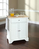 LaFayette Natural Wood Top Portable Kitchen Island, White Finish