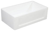 Solid Surface White Stone Front Farmhouse Single Bowl Kitchen Sink, Matte White