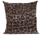 Plutus Brown Leopard Faux Fur Luxury Throw Pillow, Brown, 22" x 22"