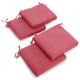 20"X19" Solid Microsuede Chair Cushions, Set of 4, Bery Berry