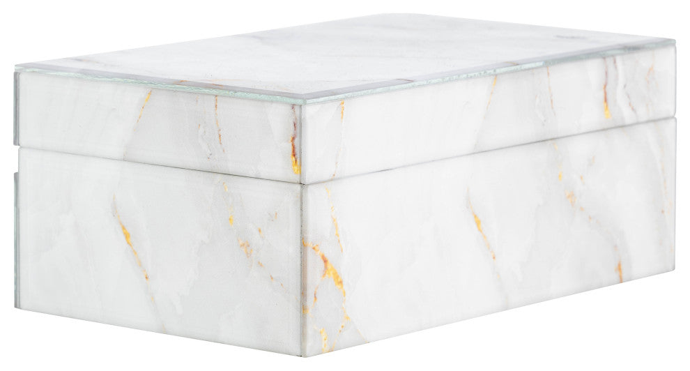 Wood, 8X5 Abstract Box, White