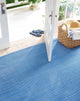 Dash & Albert Herringbone French Blue/White Indoor/Outdoor Rug, Blue, 5' x 8'