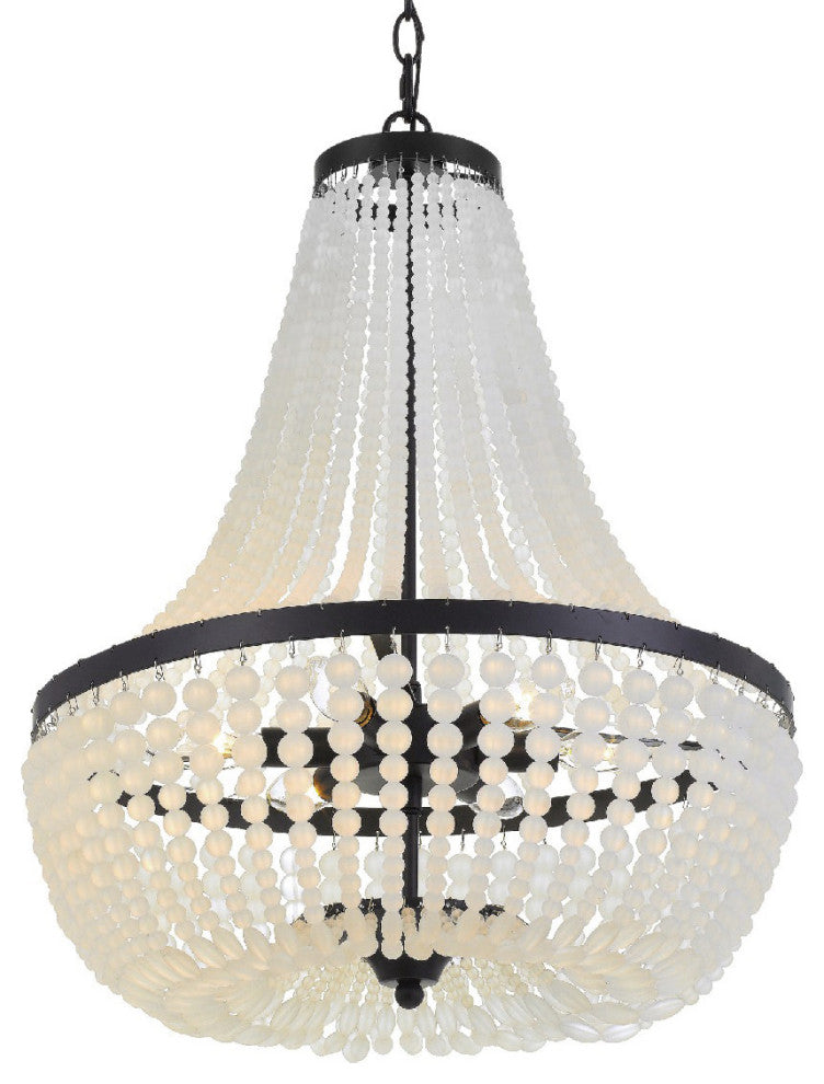 Crystorama Lighting Group 608 Rylee 6 Light 19"W Crystal Empire - Matte Black