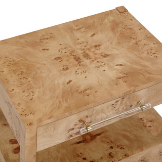 Brandyss Nightstand, Honey Burl