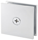Square Wall Mount Glass Clamp, Polished Chrome