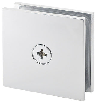 Square Wall Mount Glass Clamp, Polished Chrome