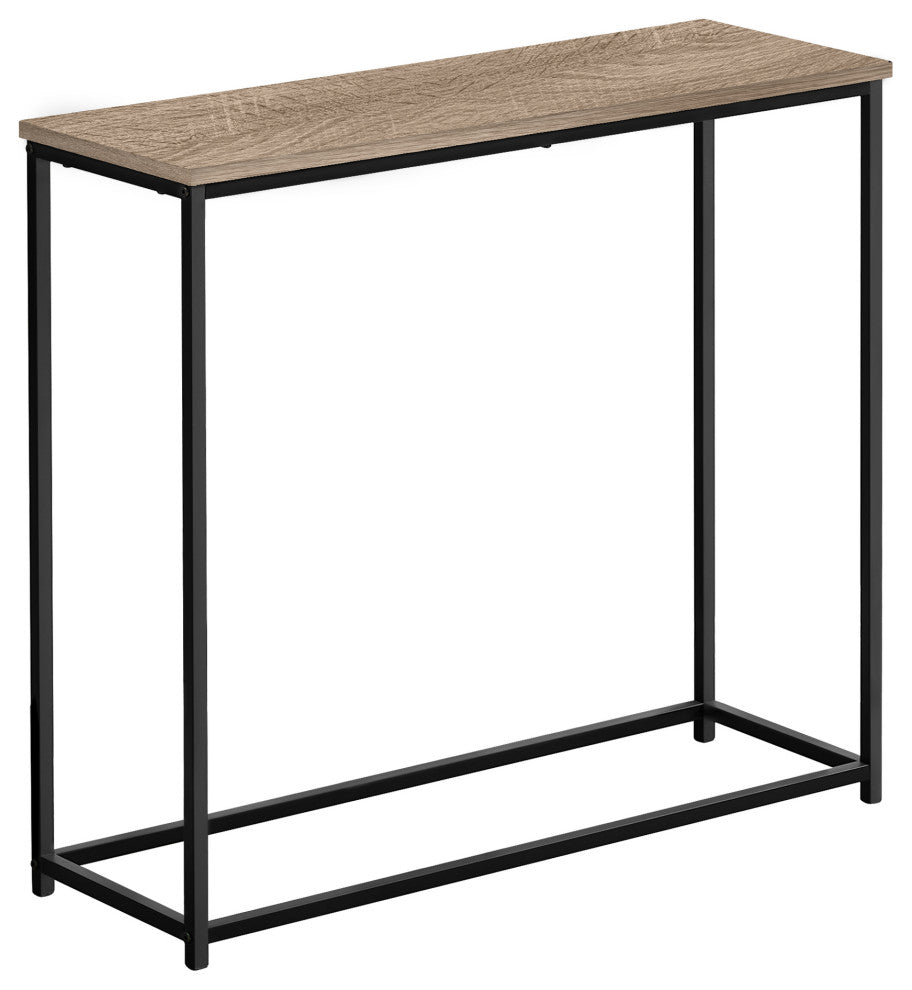 Accent Table, Console, Entryway, Narrow, Sofa, Bedroom, Metal, Dark Taupe