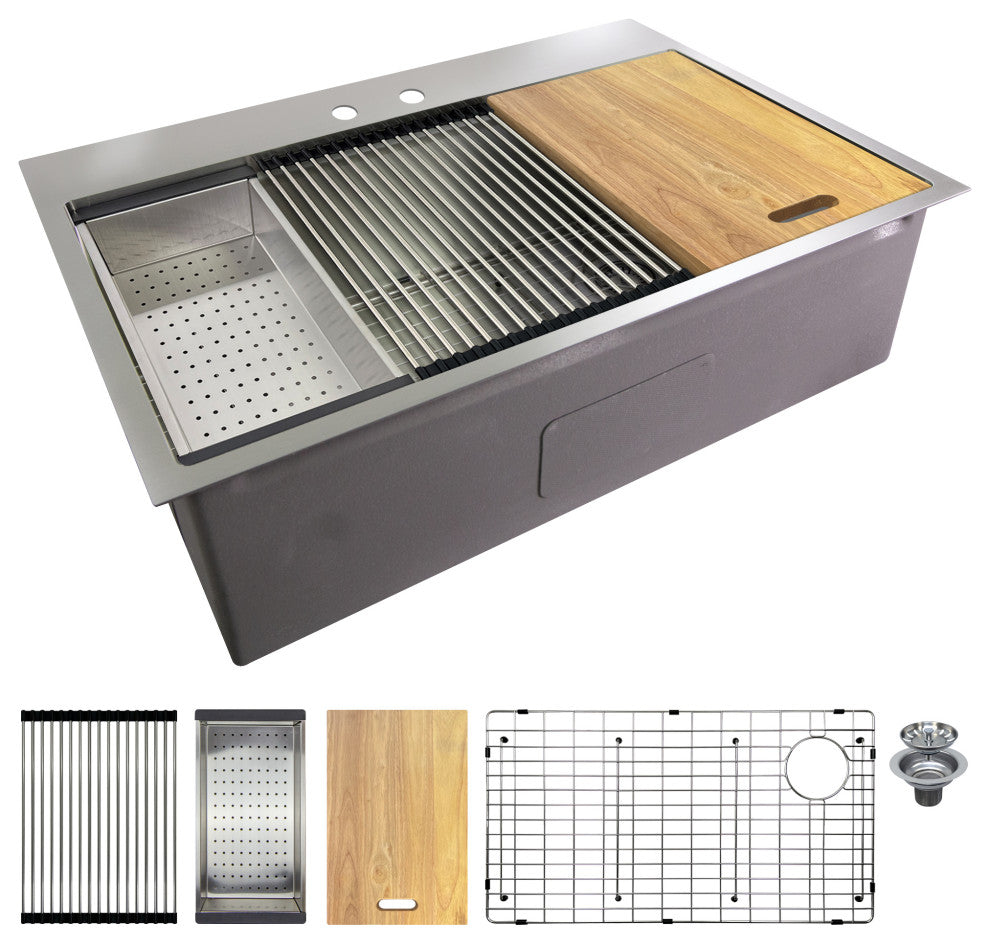 Transolid KWSST332210 Kitchen Workstation, Mr2 Faucet Holes