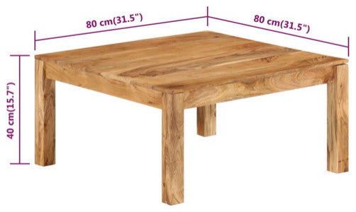 vidaXL Coffee Table Square Side End Table Accent Sofa Table Solid Acacia Wood