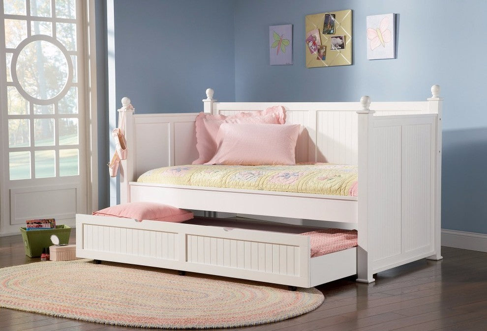 Classic Twin Daybed with Trundle, White