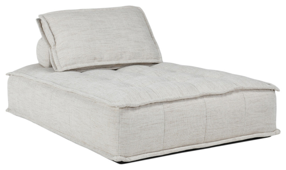 Low Ivory Modern Chaise Sofa