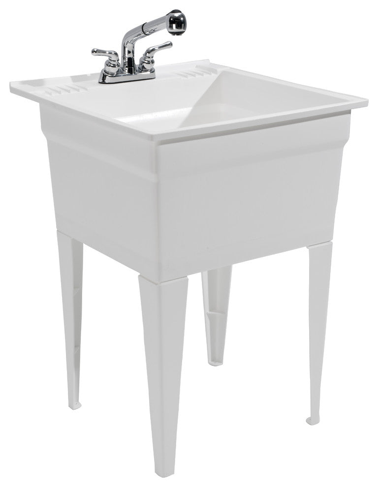 CASHEL Heavy Duty Sink "“ Fully Loaded Sink Kit, White