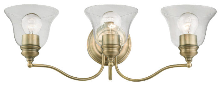 Moreland 3 Light Antique Brass Vanity Sconce