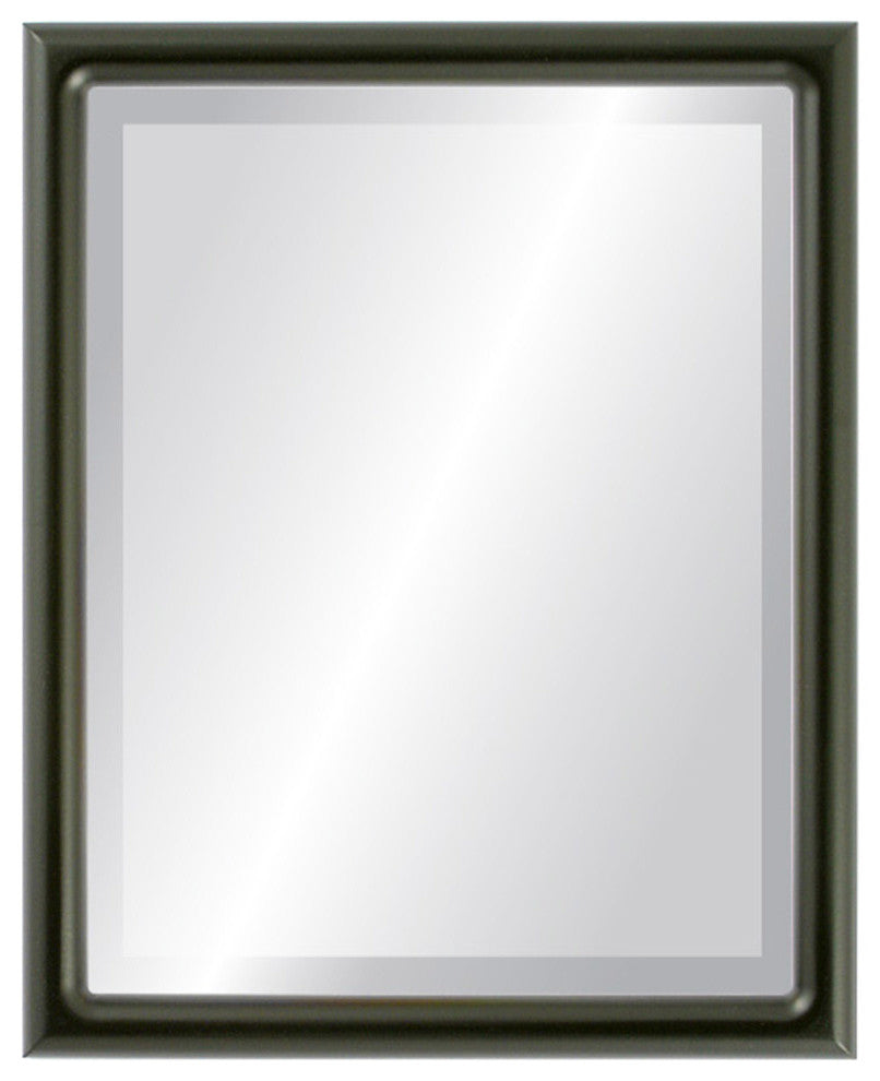 Pasadena Framed Rectangle Mirror, Matte Black, 17"x21"