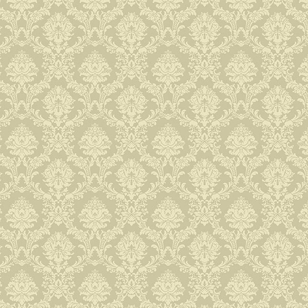 Stripes And Damasks, Classic Damask Stripes Cream Wallpaper Roll