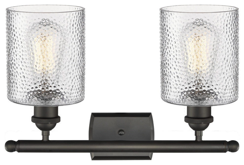 Cobbleskill 2-Light LED Bath Fixture, Oil Rubbed Bronze, Glass: Clear