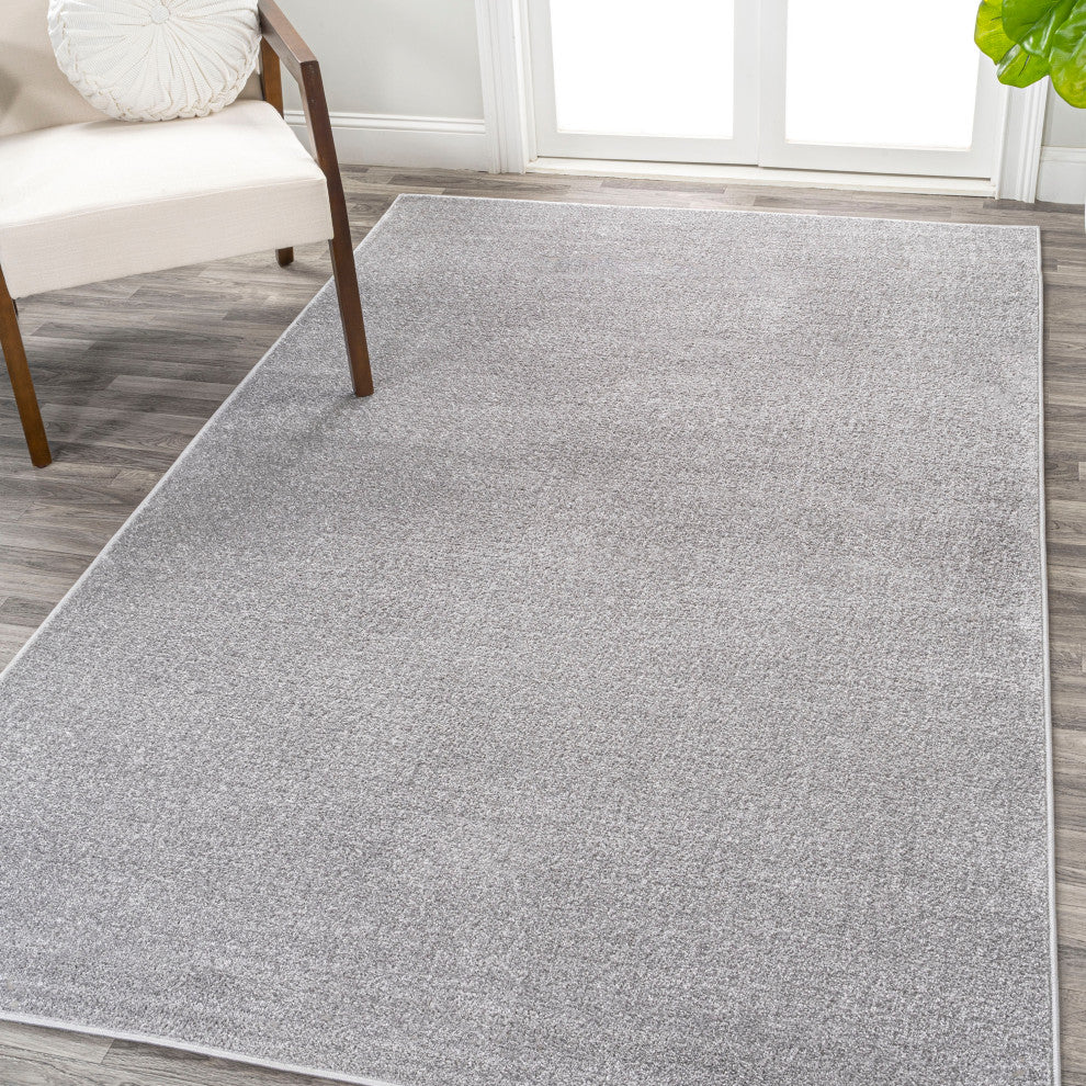 Haze Solid Low-Pile Light Gray 12 ft. x 15 ft. Area Rug