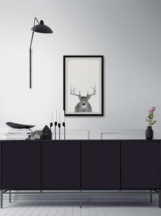 "Grey Deer" Framed Painting Print, 12x18
