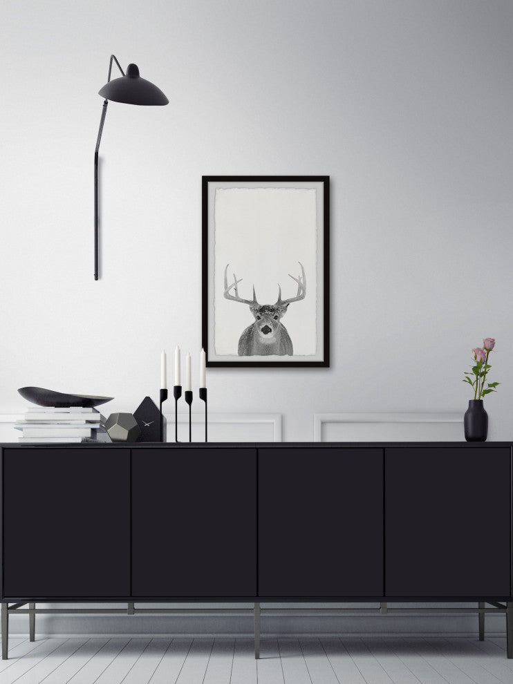 "Grey Deer" Framed Painting Print, 12x18