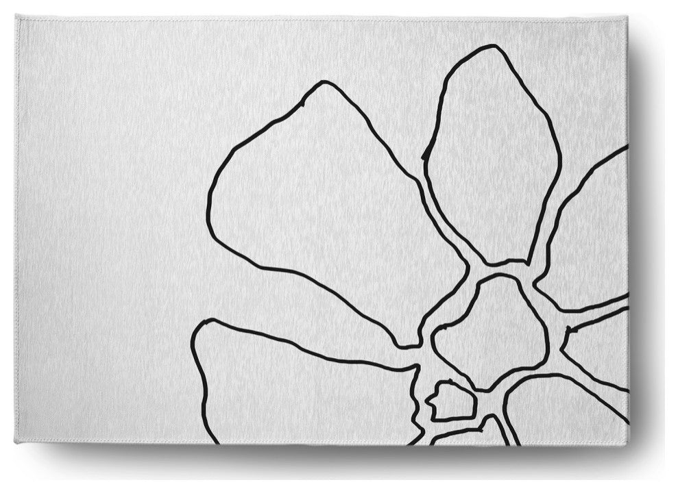 Petal Lines Spring Chenille Rug, Black/White, 5'x7'
