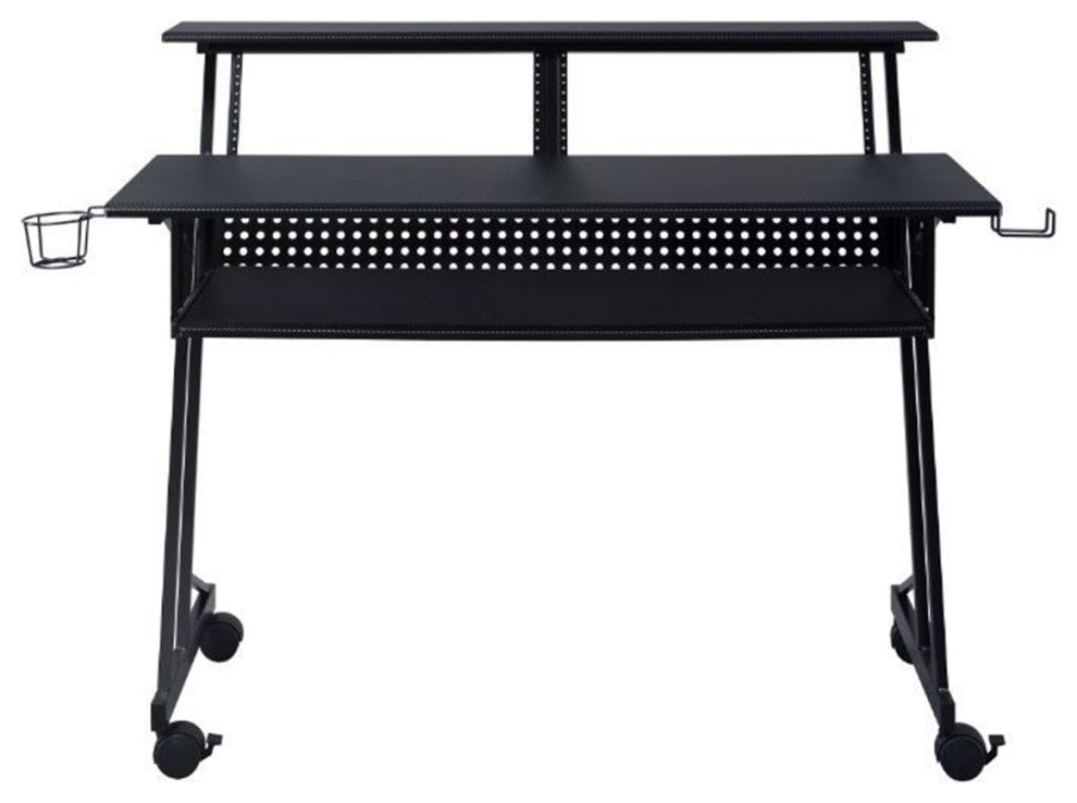Rectangular Music Desk With Wheels, Black
