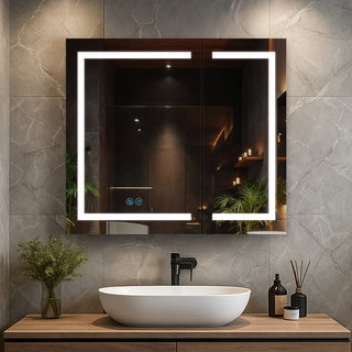 LED Medicine Cabinet With Defogger, 36x32