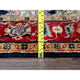 Black With Red Karajeh Design Hand Knotted Wool Oriental Rug, 4'2"x6'