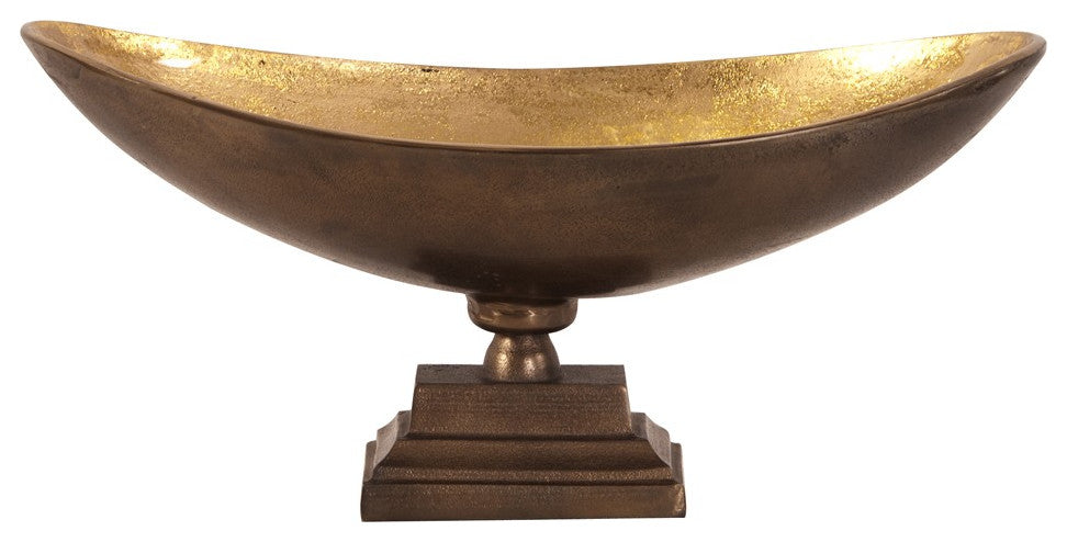 Rustic Bronze Oblong Footed Centerpiece Bowl
