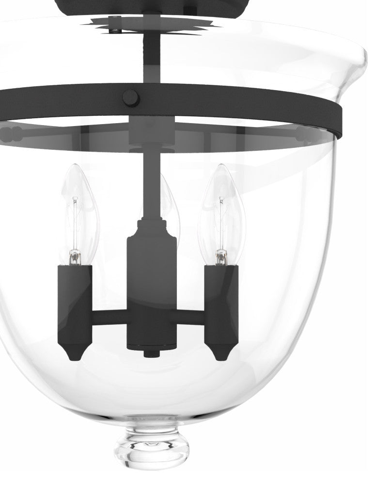 Belltown Natural Iron 3 Light Flush Mount Ceiling Light Fixture