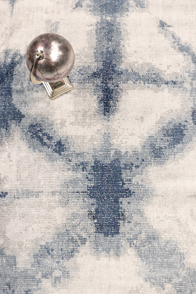 Shibori Collection, Loomed Silk/Wool Area Rug, Silver, 9' 0" X 12' 0"