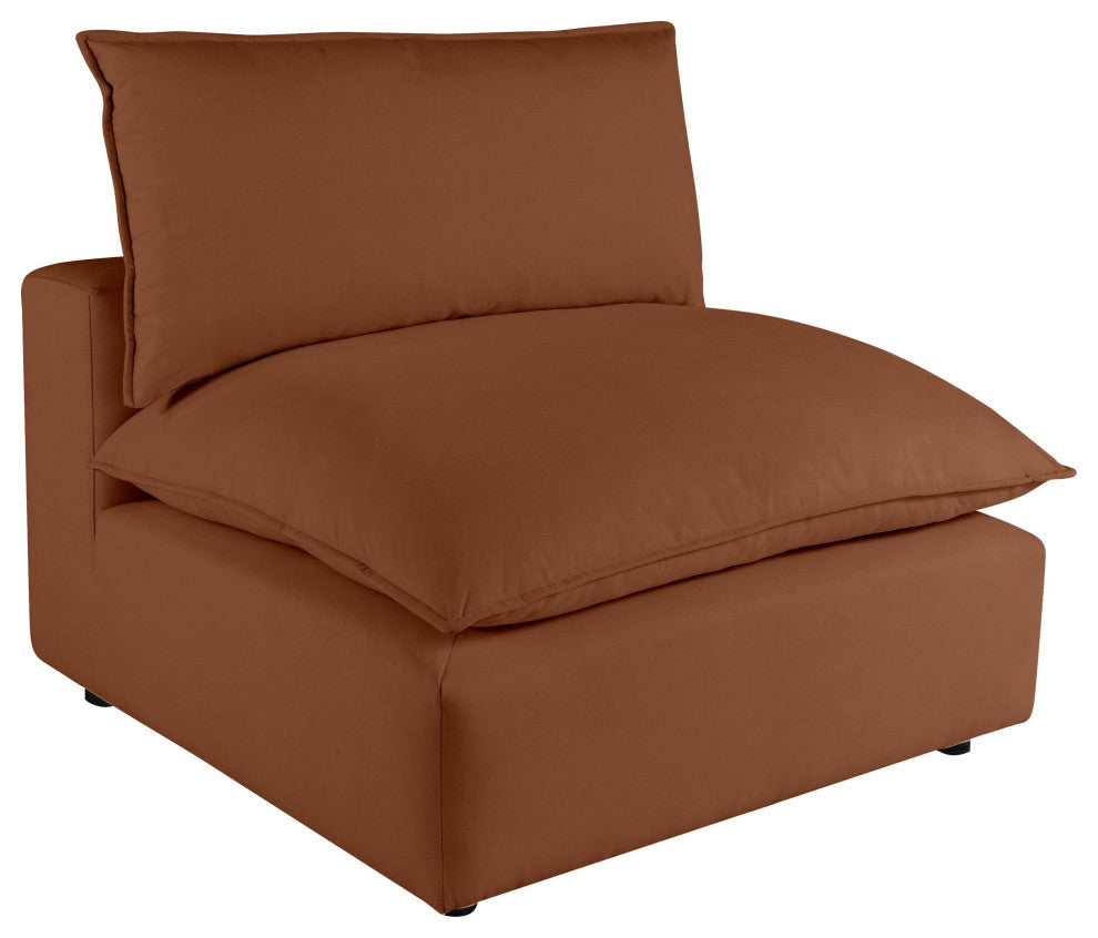 Cali Modular Armless Chair, Rust