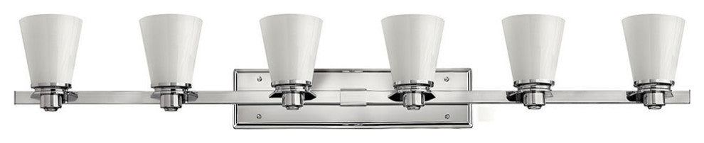 Hinkley Avon Extra Large Six Light Vanity, Chrome