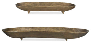 Uttermost Stratum Oval Brass Bowls Set of 2