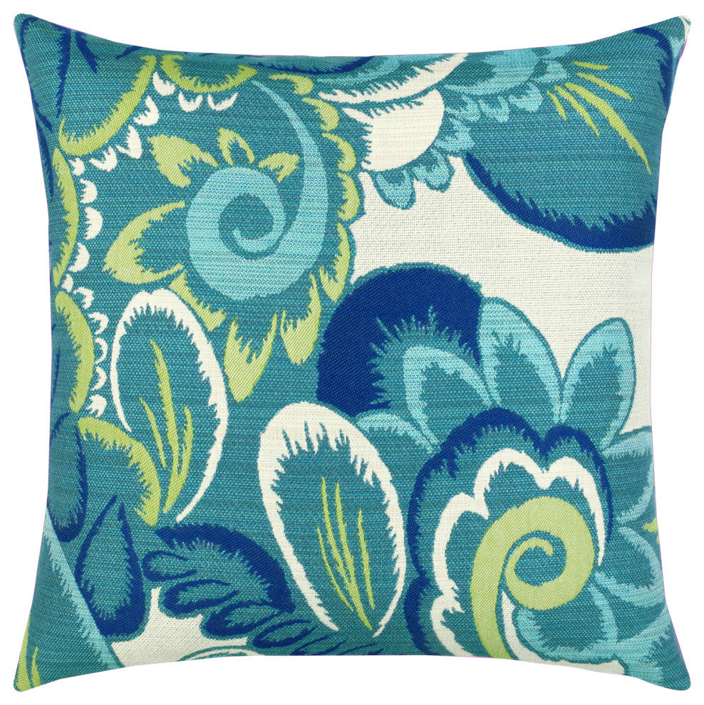 Floral Wave Indoor/Outdoor Performance Pillow, 20"x20"