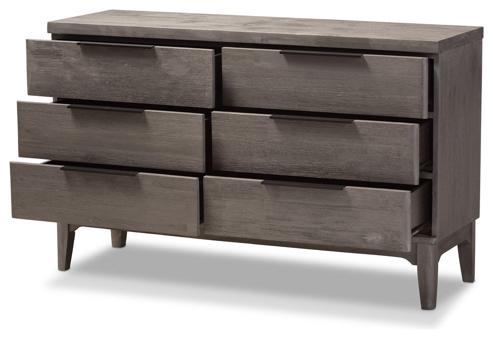 Nash Rustic Platinum Wood 6-Drawer Dresser