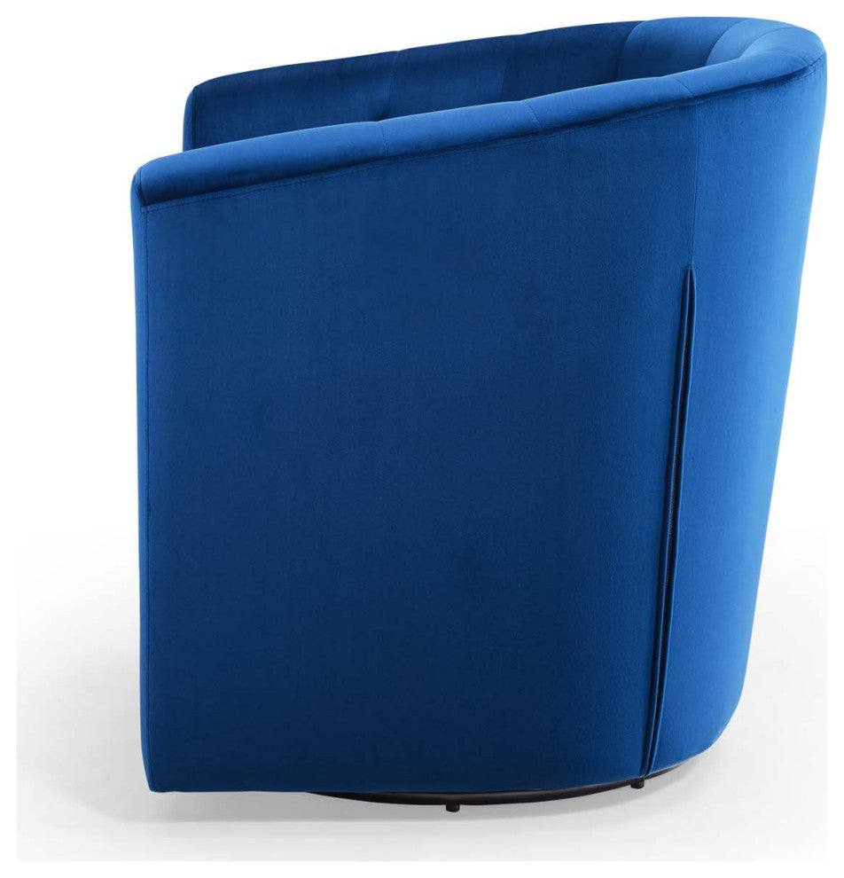 Tufted Armchair Accent Chair, Velvet, Blue Navy, Modern, Lounge Hospitality