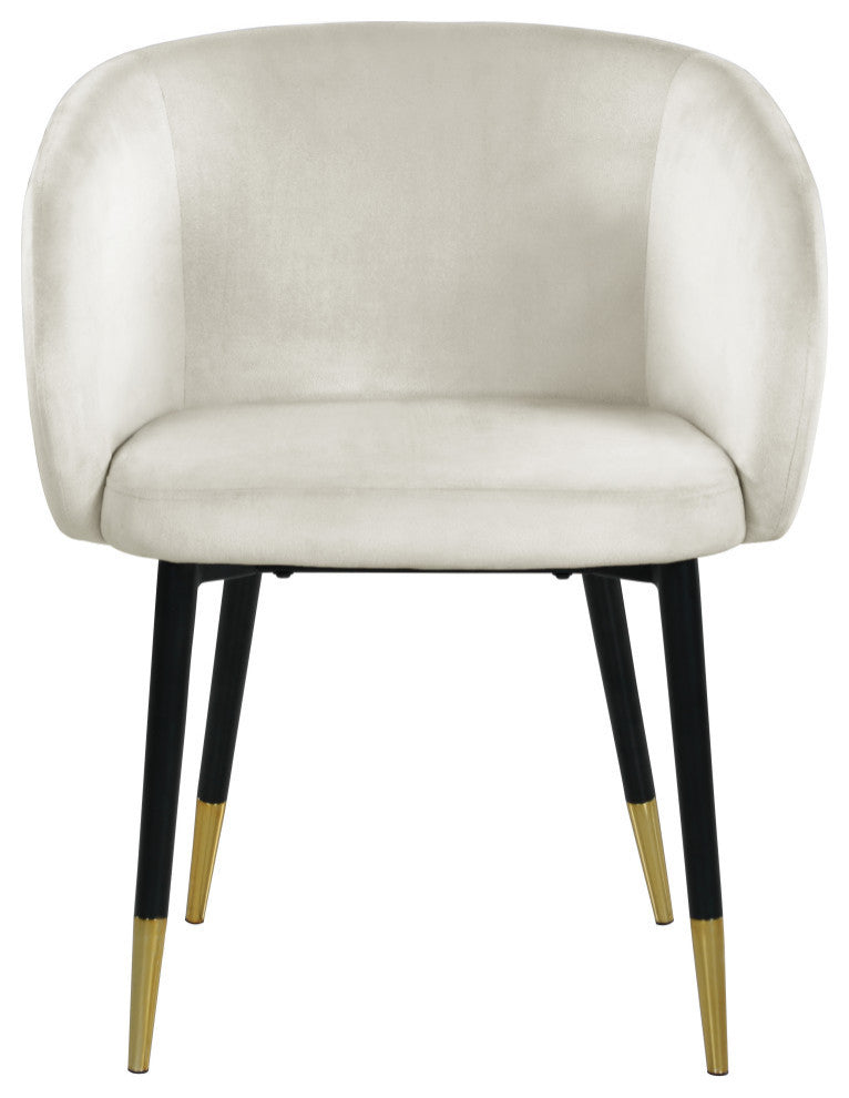 Louise Velvet Dining Chair, Cream