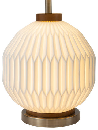 Moraga Table Lamp - 24", Bone Porcelain and Walnut, 4-Way Rotary Switch