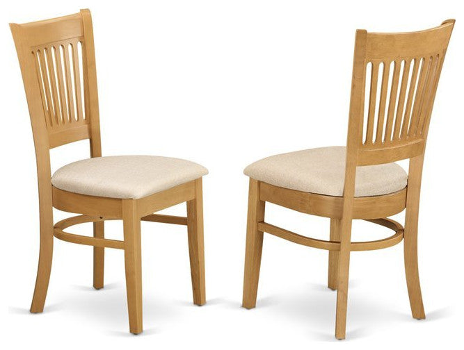 East West Furniture Avon 5-piece Wood Dining Table and Dinette Chairs in Oak