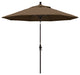 9' Bronze Collar Tilt Lift Fiberglass Rib Aluminum Umbrella, Sunbrella, Cocoa