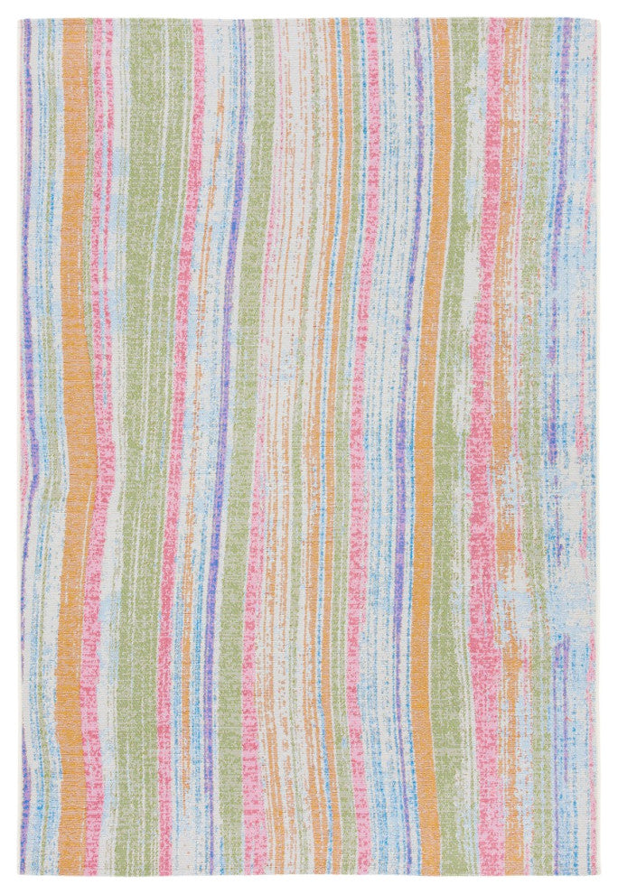 Safavieh Summer SMR496 Indoor-Outdoor Rug, Ivory/Green, 5'3"x7'6"