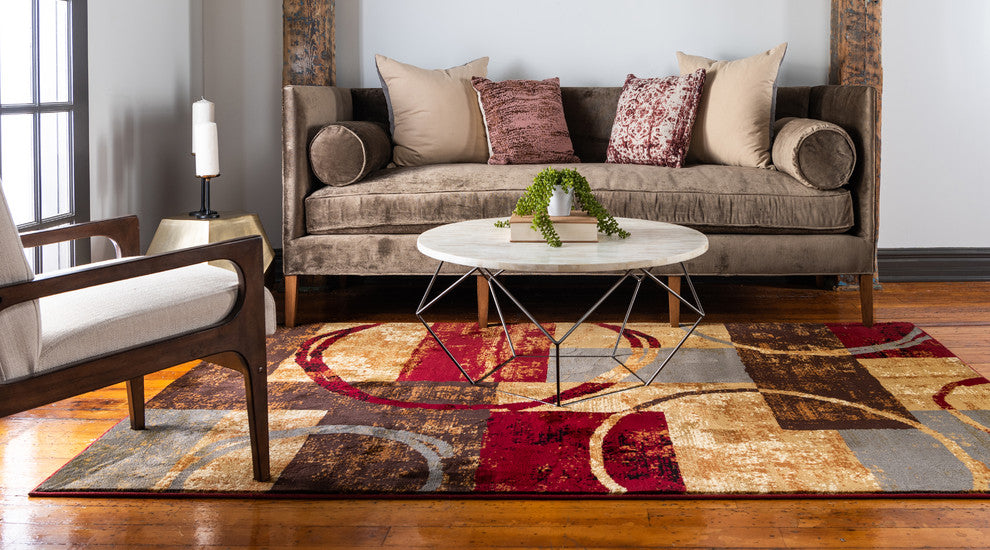 Unique Loom Multicolored Barista Kouillou 4' 0 x 6' 0 Area Rug