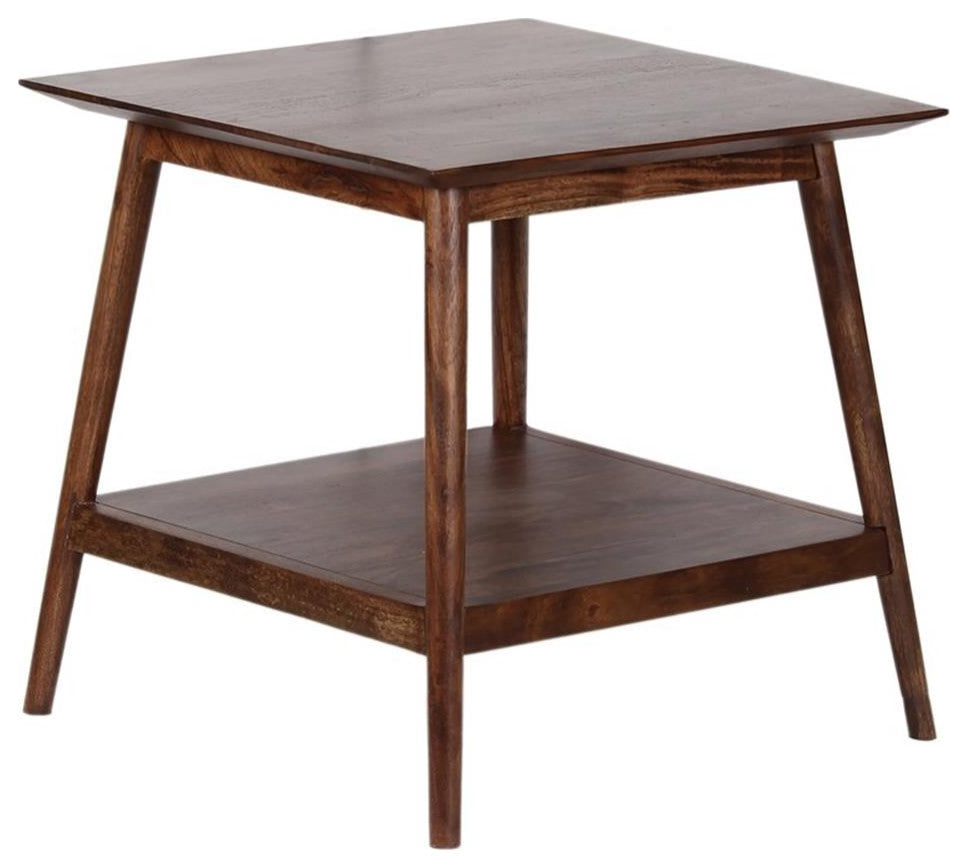 Porter Designs Portola Solid Acacia Wood End Table - Brown
