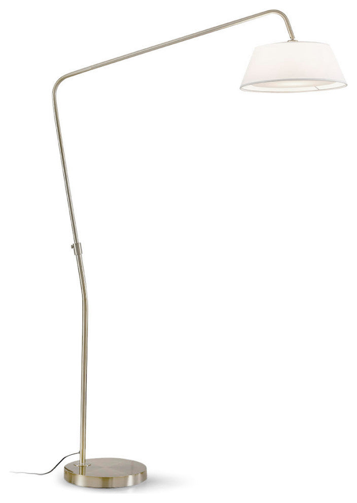 HomeGlam Route 81-inch Metal Arch Floor Lamp, Brushed Nickel