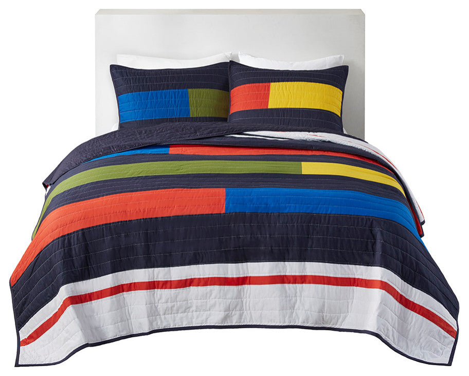 Urban Habitat Kids Morris Stripe Printed Quilt Set, Multi