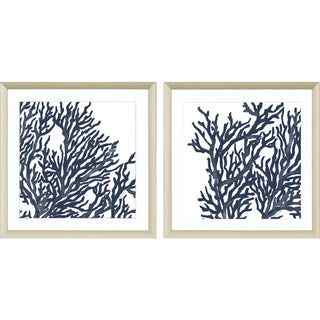 Blue Coral I, Set of 2, Blue