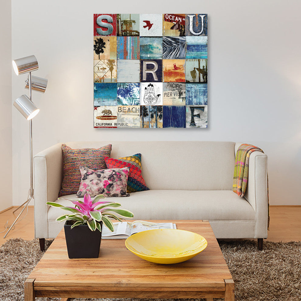 "Surf City" by Charlie Carter, Canvas Print, 18"x18"