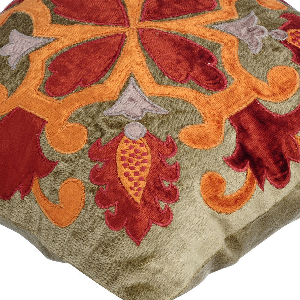 Green Decorative Pillow Covers 12"x12" Velvet, Vintage Is Back