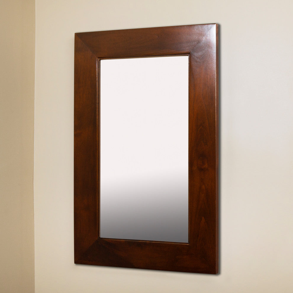14x24 Fox Hollow Furnishings Mirrored Medicine Cabinet, Caramel