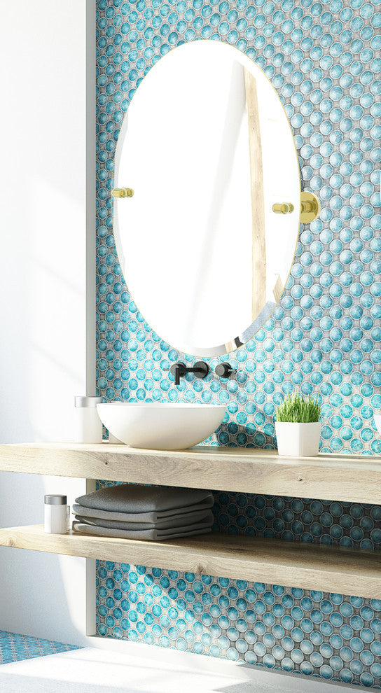 Frameless Oval Beveled Edge Tilt Mirror, Brushed Bronze